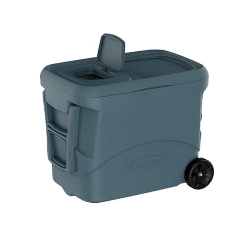 CAIXA TERMICA COOLER TROPICAL PLUS C/RODAS 50L CINZA ESCURO