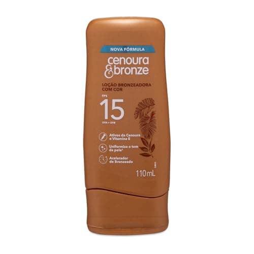 Loção Bronzeadora com Cor FPS 15 Cenoura & Bronze 110ml