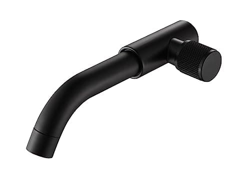 Torneira Banheiro Lavatório Parede Quadrada Preto Black Luxo