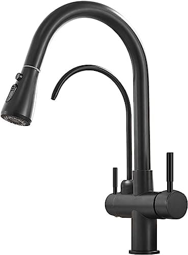 YESOP Torneira De Bancada Cozinha P/filtro Extensível Monocomando Cozinha Pia Preto