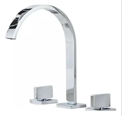 Torneira Misturador para Lavatório de Banheiro, Acabamento Cromado, Duplo Comando (CinzaCromado)