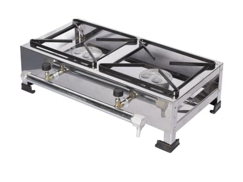 Fogareiro Industrial 2 Bocas Alta Pressão Queimadores Caulim Inox