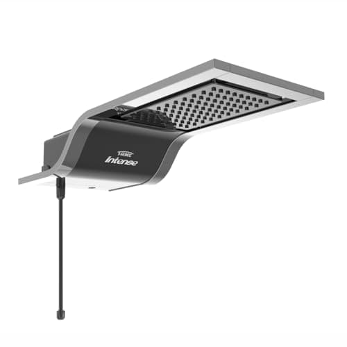 Duxa eletrônica Fame Intense 220V, 7.800W, cor preta, grelha de aço inoxidável, fundo branco