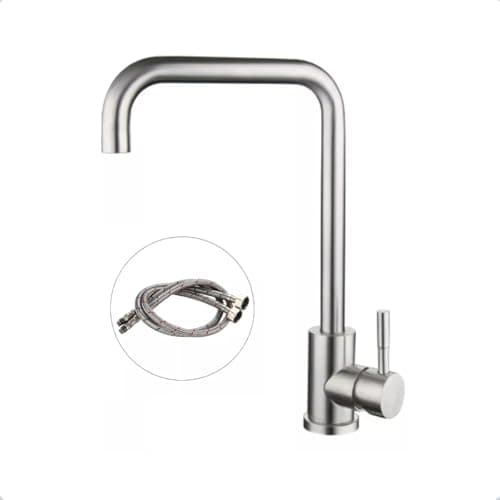 Torneira Inox Escovado de Cozinha Monocomando Mesa Estilo Deca Docol