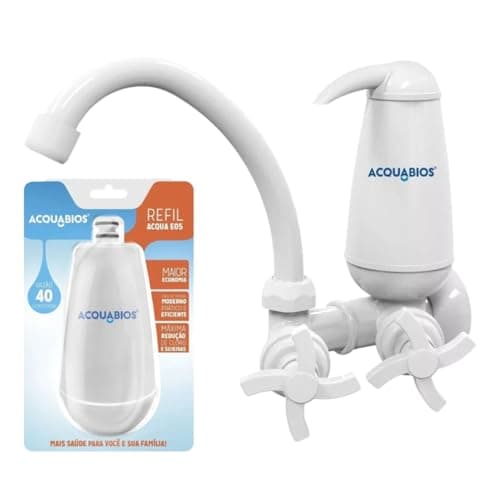 Torneira de Cozinha para Parede Acquabios 1006-0048, com Filtro, Branca, com Refil Extra 1007-0001