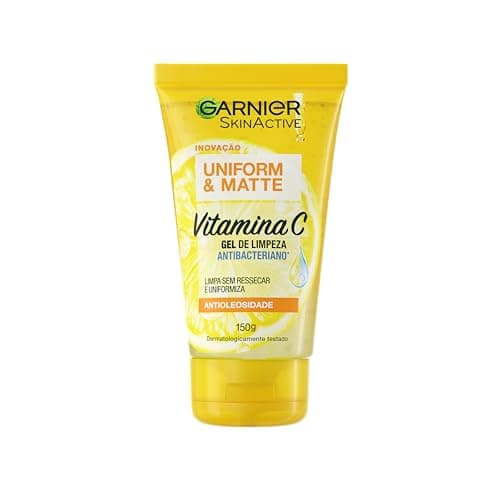 Gel de Limpeza Facial Antibacteriano Garnier Uniform & Matte Vitamina C, 150ml