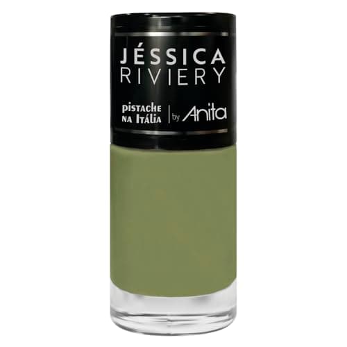Esmalte Anita - Pistache Na Itália - Verde Cremoso, Pincel Flat, Secagem Rápida, Alta Cobertura, 10ml