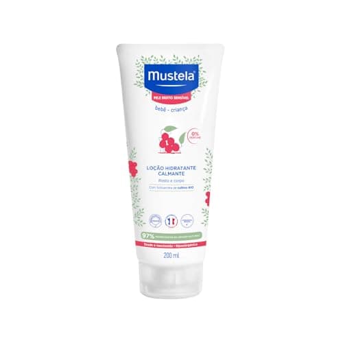 Hidratante e Calmante sem Fragrância para Pele Muito Sensível/Sensibilizada dos Bebês e Crianças, Mustela Bebê, Rosa, Médio/200 ml