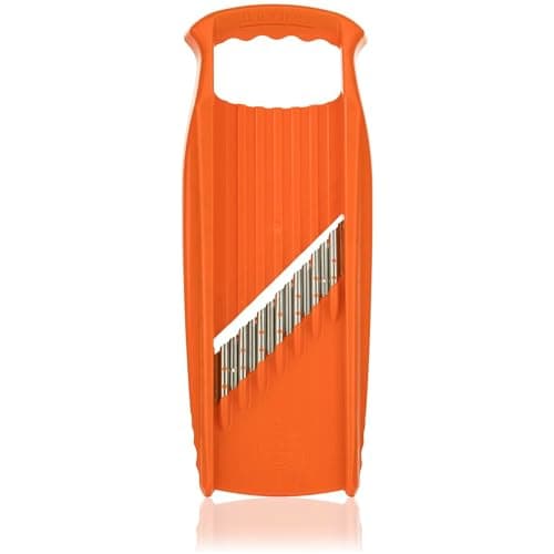 Börner Reston Lloyd Wave-Waffle XXL Power Line • Cortador de vegetais com corte enrugado/Spirelli • Fatiador para legumes cortados em waffle ondulado • Feito na Alemanha, laranja