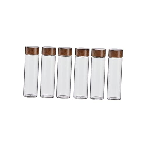 ＫＬＫＣＭＳ 6x tubos de armazenamento de grãos de café, tubos de ensaio de vidro, recipiente de cozinha, dispensador de grãos de café, 22g