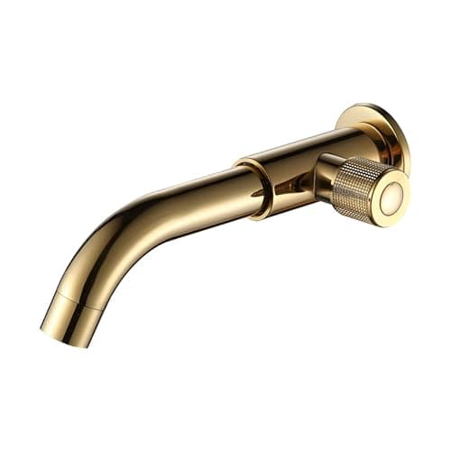 Torneira Banheiro Lavatório Fria Lavabo Parede Metal Aço Inoxidável Gold Dourado