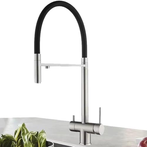Torneira de Cozinha Gourmet Misturador Monocomando Suporte para Filtro Bico Flexível