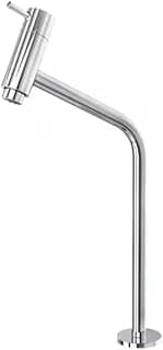 Torneira cromada para banheiro, design moderno e elegante, aço inoxidável, fundo branco