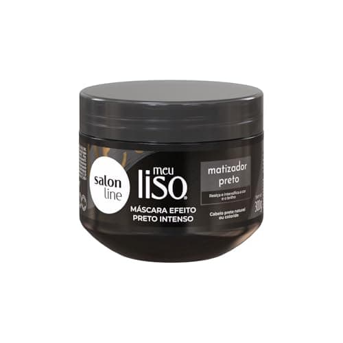Salon Line, Máscara Matizadora, Meu Liso, Preta, Vegana - Cabelos Lisos, 300 g