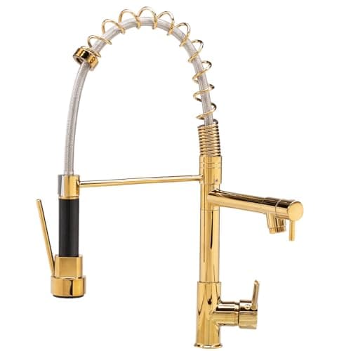 Torneira Cozinha Gourmet Pia Monocomando Extensível 50cm Luxo (Dourado)