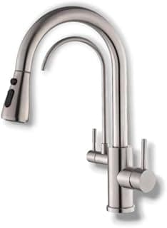 Torneira Monocomando para Cozinha com Filtro, Extensível, Bancada, Acabamento Escovado (Cinza Escovado)