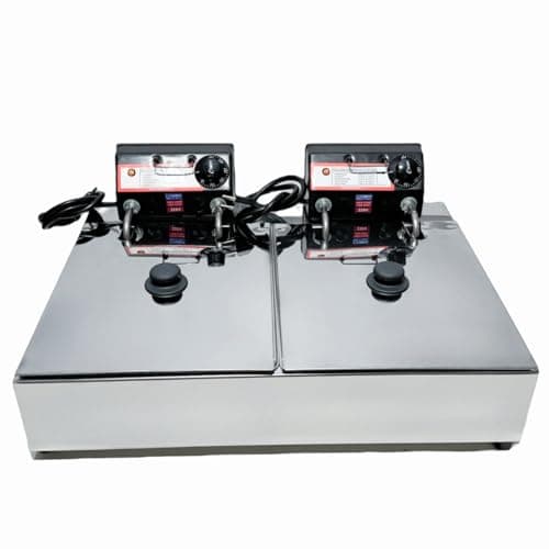 Fritadeira Elétrica Industrial 2 Cubas 10L com Tampa - Praticidade e eficiência para Diversos Ambientes (220V)