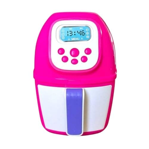 Fritadeira Digital a Ar, 2,5 Litros, Display LCD, 6 Botões de Controle, Rosa e Branco