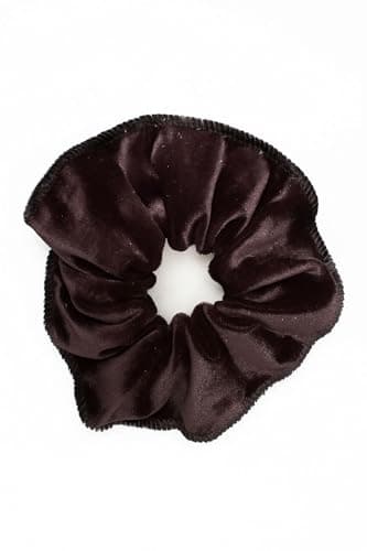 xuxinha de Veludo Preta – Elástico de Cabelo Macio e Confortável | Scrunchie Feminina de Veludo Clássico | Acessório Estiloso que Não Marca os Fios | elástico de cabelo | amarrador de cabelo (preto)