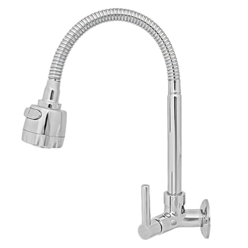 Torneira De Cozinha Gourmet Luxo Metal Para Parede Pia 100% Inox e ABS 1/4 De Volta