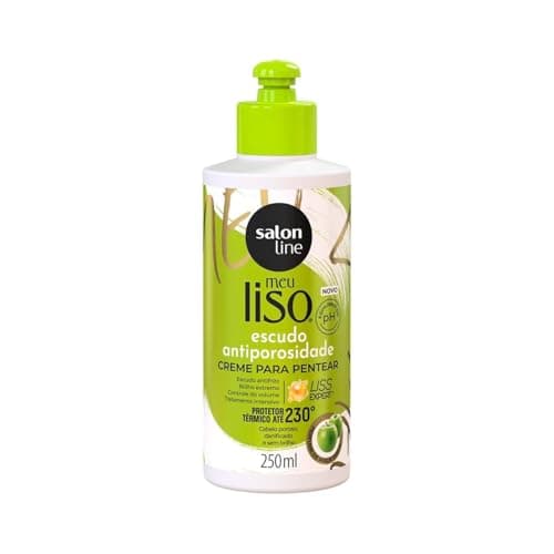 Salon Line, Creme para Pentear, Meu Liso, Escudo Antiporosidade, Vegano - Para Cabelos Lisos, 250ml