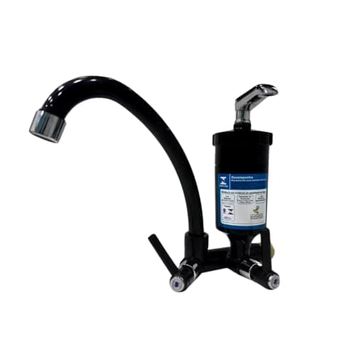 Torneira Com Filtro Preto Tubo Bica Móvel Slim C31 Abs