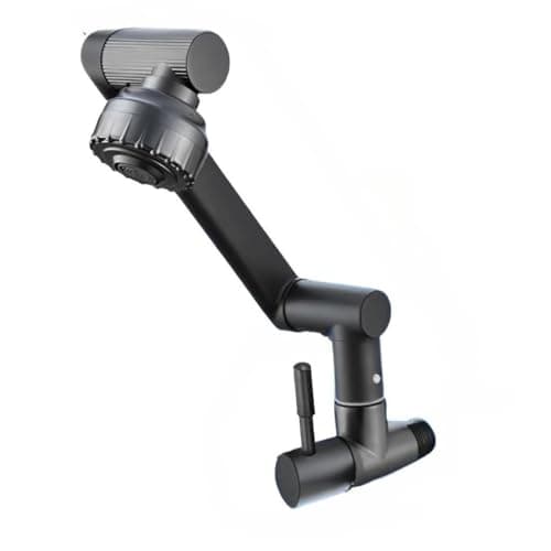 Torneira Giratória 360° com Braço Robótico para Cozinha e Banheiro(Torneira de parede-preto)