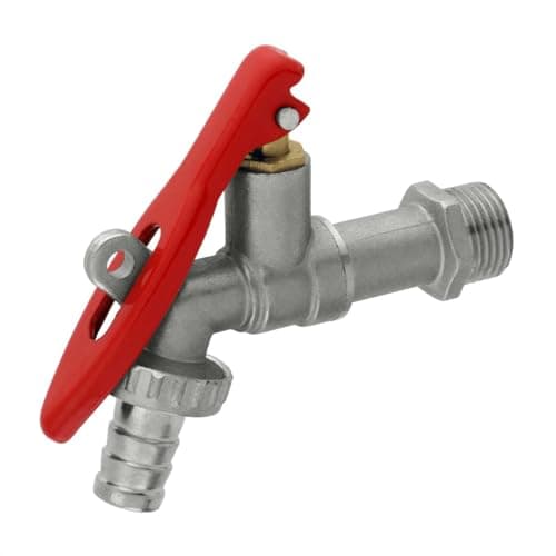 Torneira Esfera Cadeado de Metal 1/2 x 3/4 Industrial Com Bico Para Mangueira Metal Jardim Condomínio