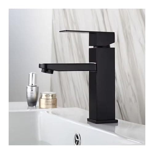 Torneira De Banheiro Domma Monocomando Cuba Pia Lavabo Bica Baixa Preto Acabamento Fosco