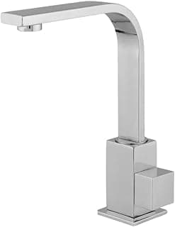 Torneira Quadrit Luxo 100% Metal Cromada, Banheiro, Cozinha, Pia, Bancada, Cuba, Bica Móvel Giratória, Lavatório, Lavabo 6165