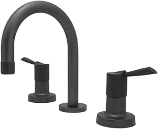 Torneira de lavatório preto fosco com design curvo e dispensador de sabão