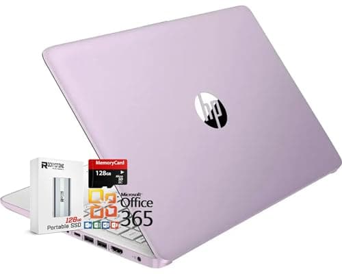 HP Laptop HD fino e leve de 14 polegadas, processador Intel N150 (Beat N4120), 8 GB de RAM, 256 GB de armazenamento (128 GB UFC + 128 GB MicroSD), Office 365, Copilot AI, WiFi 6, BT 5.4, HDMI, W/128