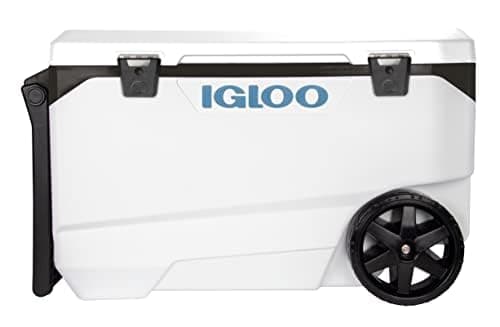 Igloo Cooler Marine Ultra 90 QT, caixa térmica térmica com rodas macias, refrigerador rígido à prova de vazamento, retenção de gelo em 5 dias, capacidade para 137 latas