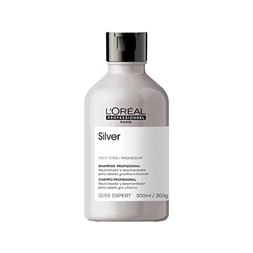 L'Oreal Professionnel Shampoo Silver, Neutraliza Tons Amarelos Indesejados, Com Pigmentos Roxo, Para Cabelos Brancos e Grisalhos, Promove Brilho & Maciez, 300ml