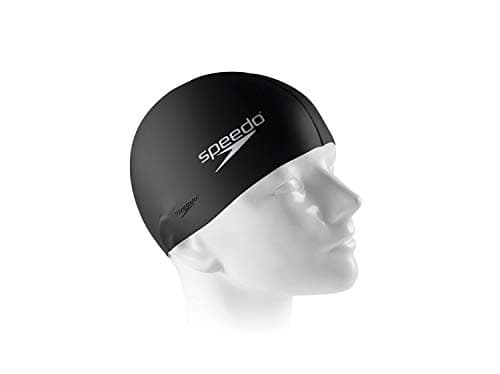 Touca de Natação, Speedo, Flat Cap, Silicone Resistente com Encaixe Confortável,Tamanho Único - Preto