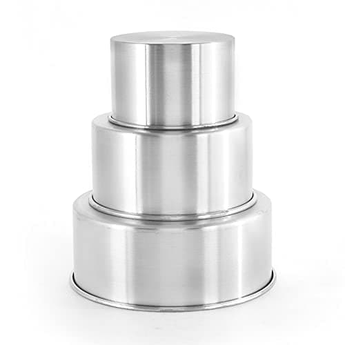 Jogo 3 Forma Assadeira Bolo Redonda Alta 15-20-25 x 10 cm Altura Aluminio