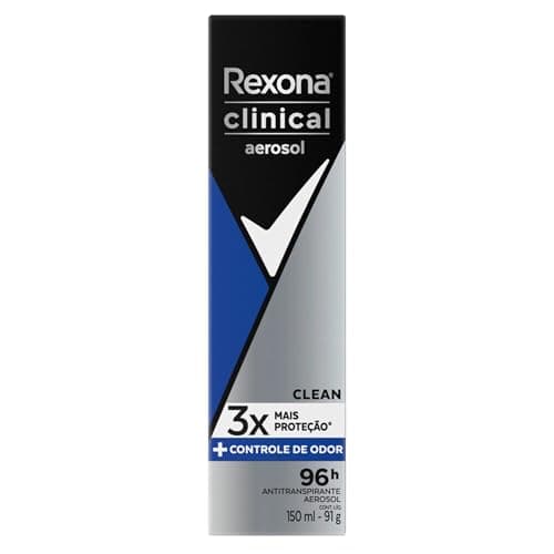 Rexona Antitranspirante Aerossol Men Clinical Clean 150ml (A embalagem pode variar)