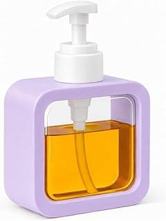 Dispensador de Sabonete Líquido 300ml com Visor Transparente – Design Minimalista para Cozinha e Banheiro (ROXO)