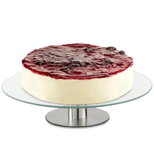 Bailarina Plataforma Giratória Prato para bolo com Pé de Inox Centro De Mesa Bandeja Boleira de Vidro 30cm