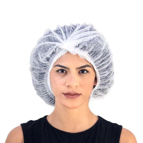 Touca TNT Branca Grande Descartável Cabelos Volumosos 12 Unidades