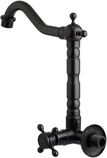 MAC Metais Vintage, Torneira Vintage Retrô Parede Alta Bolonha Preto Óleo
