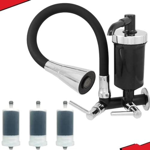 CASA PREMIER Torneira Com Filtro Parede Gourmet Flexível + 3 Refil Vela