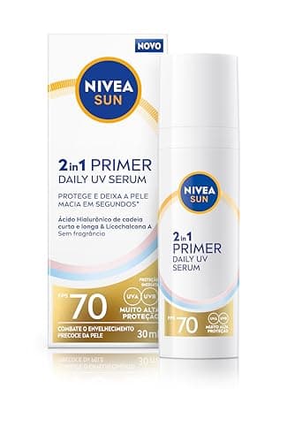 NIVEA SUN 2 em 1 Primer Daily UV Sérum FPS 70 30ml - Proteção diária superior e cuidado para uma pele saudável.