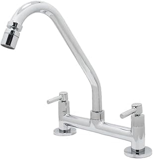 Torneira Misturador Cozinha Mesa Bancada Alavanca Cromado 1/4v Metal Luxo
