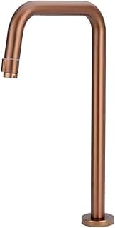 Torneira de banheiro rose gold alta com design curvo