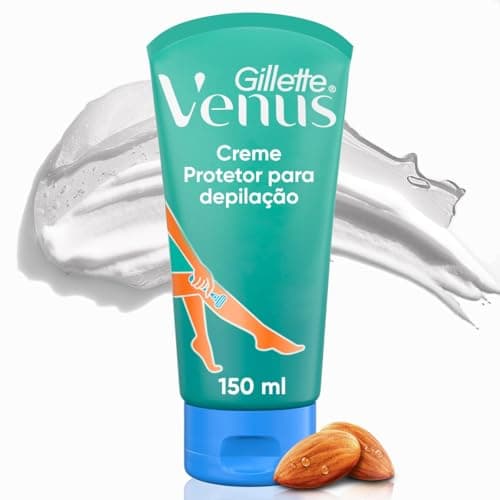 Gillette Venus Creme Protetor para Depilação com Óleo de Amêndoas, Depilação Corporal, 150mL