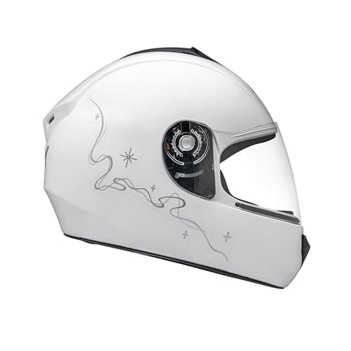 Fly Capacete Fechado Moto Young HG Belle Branco/Prata 52