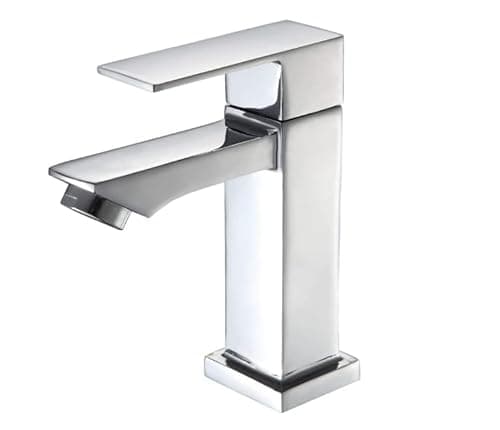 Torneira Banheiro Luxo Quadrada 1/4 Volta Inox Aço Cromada