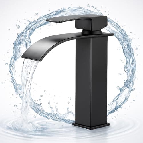 Torneira Cascata Monocomando Preto Fosco – Misturador Quente e Fria, Ventilador Anti-Respingo, Cartucho Cerâmico Alta Durabilidade, Instalação Fácil em Bancada