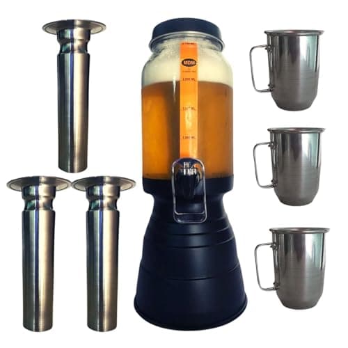Torre de Chopp MDM ARTESANATO Alumínio Preta Portátil Cooler Para Chopp